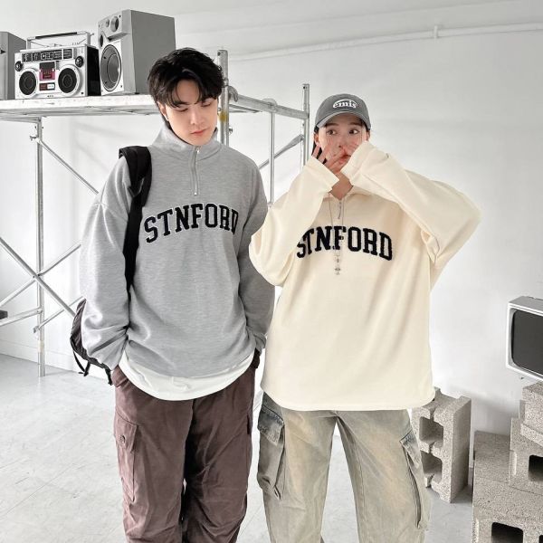 STNFORD毛巾繡小高領衛衣 