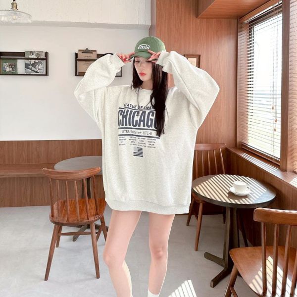 CHICAGO英字刷毛大學Tee 