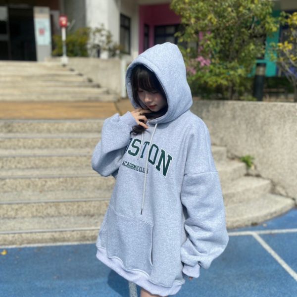 【預購】BOSTON刺繡貼布刷毛帽Tee 