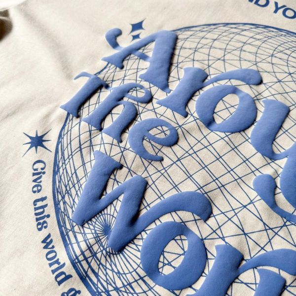 【現貨】發泡字型球形構圖短Tee 