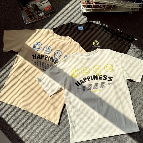 【現貨】】HAPPINESS潑漆笑臉印花短Tee 