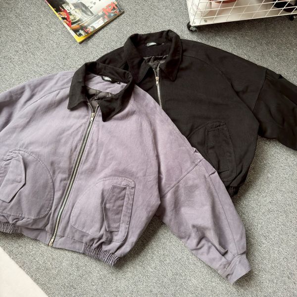 斜紋布廓形鋪棉外套 