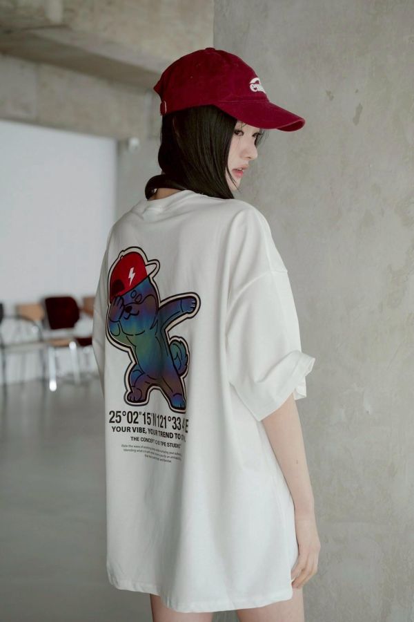 【現貨】閃電貓柴犬炫彩反光短Tee 