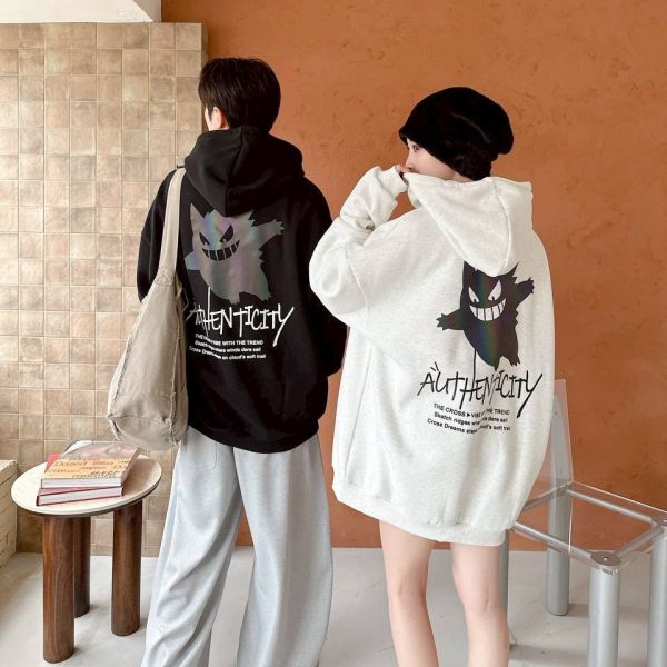 炫彩反光耿鬼印花刷毛帽Tee 