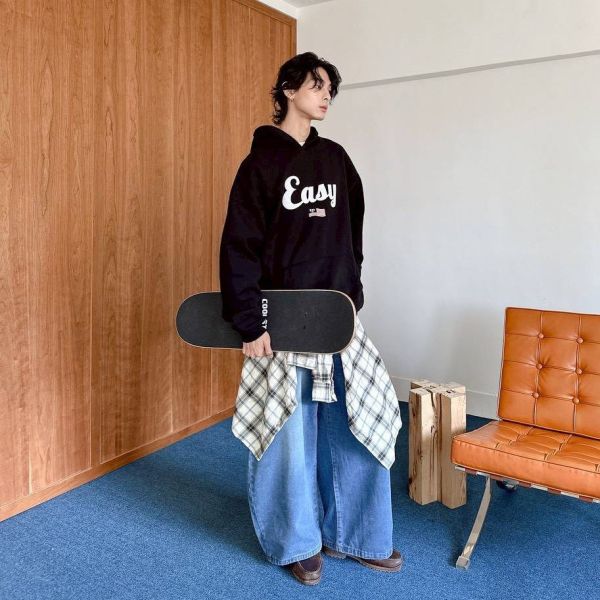 Easy美國旗刺繡刷毛帽Tee 