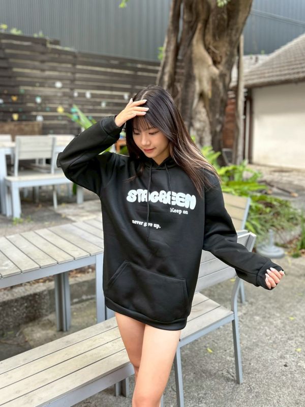 【現貨】STAGREEN英字刷毛帽Tee 