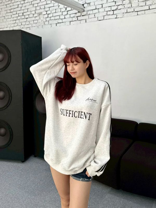 SUFFICIENT滾邊寬版大學Tee 