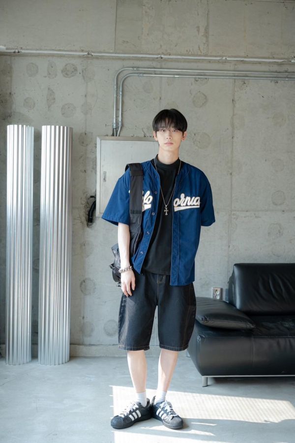 【現貨】California毛巾繡開襟球衣罩衫 