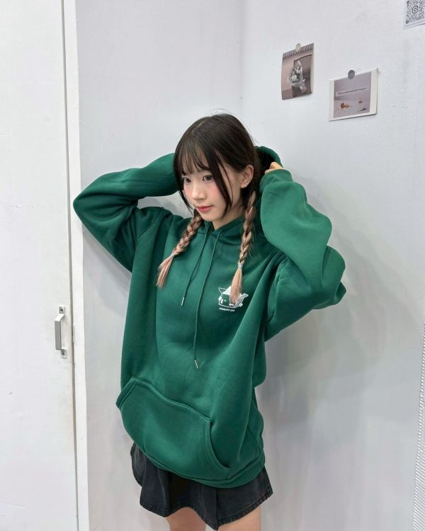 【現貨】紙箱貓咪刷毛帽Tee 