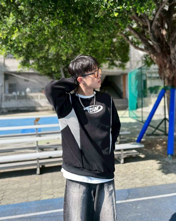 TEAM圓標網眼刷毛大學Tee 