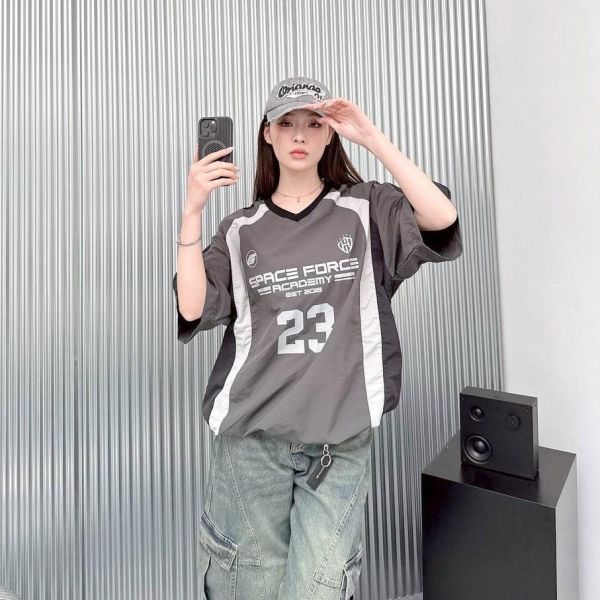 【現貨】space force 23撞色肩袖束口風衣 