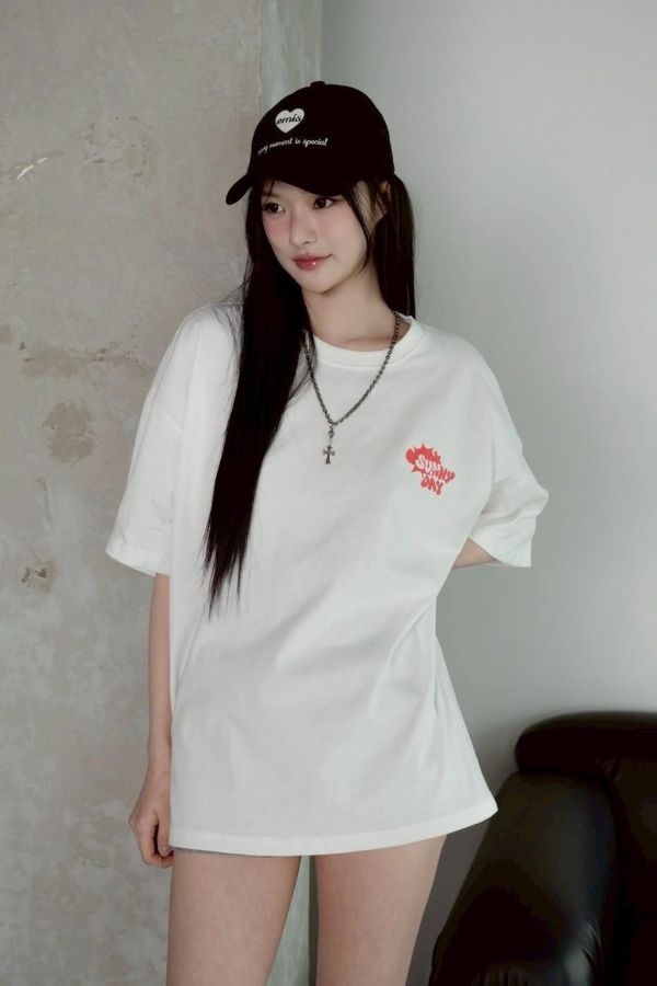 【現貨】SUNNY DAY日光浴狗狗印花短Tee 