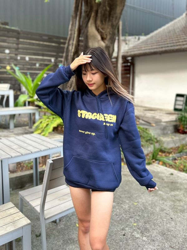 【現貨】STAGREEN英字刷毛帽Tee 