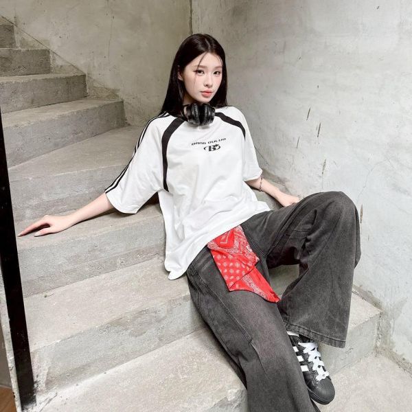 【現貨】BANG OUILUO拼接短Tee 