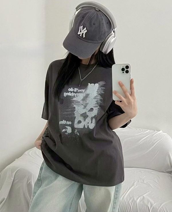 【現貨】模糊字母印花短Tee 