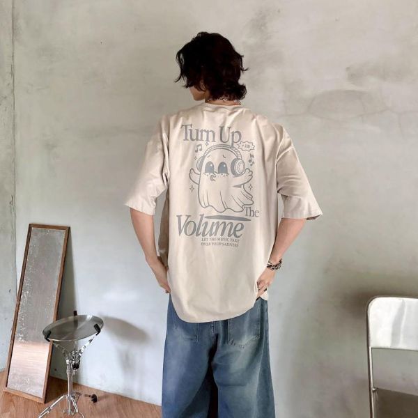 嘟嘴音樂幽靈印花短Tee 