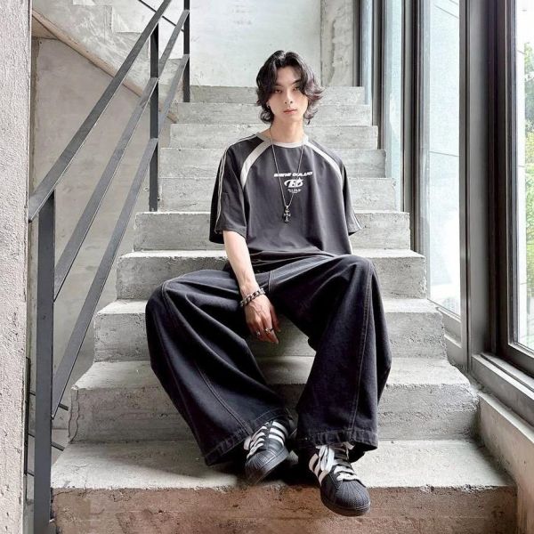 【現貨】BANG OUILUO拼接短Tee 