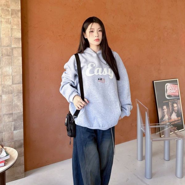 Easy美國旗刺繡刷毛帽Tee 