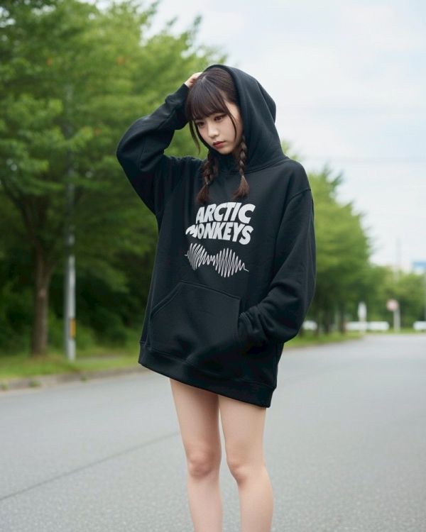 【現貨】搖滾電音刷毛帽Tee 