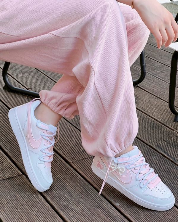 【訂製款】Nike Court Borough Low2 珍珠蝴蝶結 - 女款 