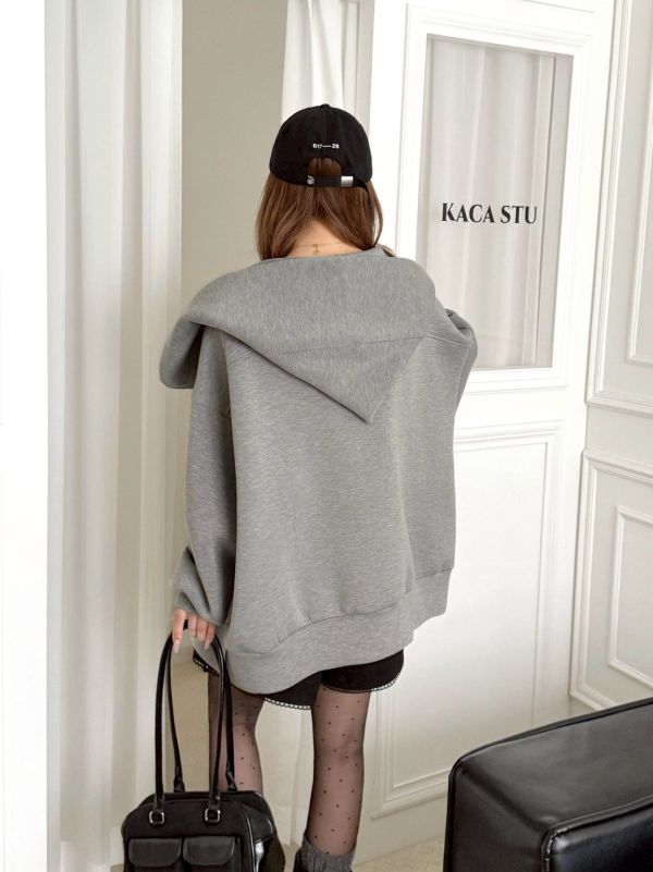 【自訂款新品】斜拉鍊寬版厚磅太空棉外套 