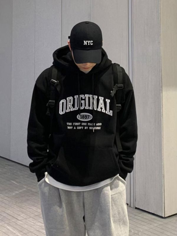 電繡ORIGINAL美式刷毛帽Tee 