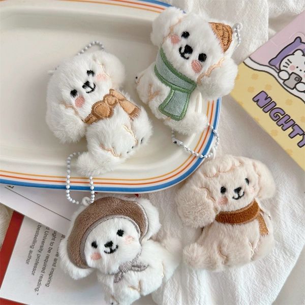 【現貨】毛絨圍巾小狗狗吊飾 