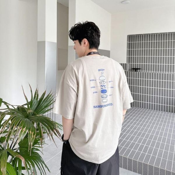 【現貨】漢堡分解印花短Tee 