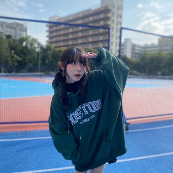 【預購】BOSTON刺繡貼布刷毛帽Tee 