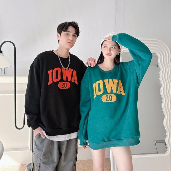 毛巾繡IOWA字母刷毛大學Tee 