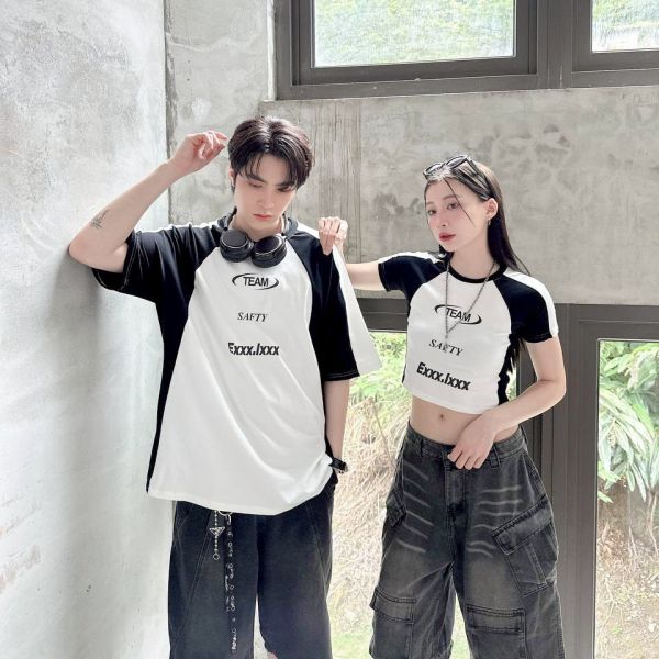 【現貨】TEAM美式撞色英字寬Tee 