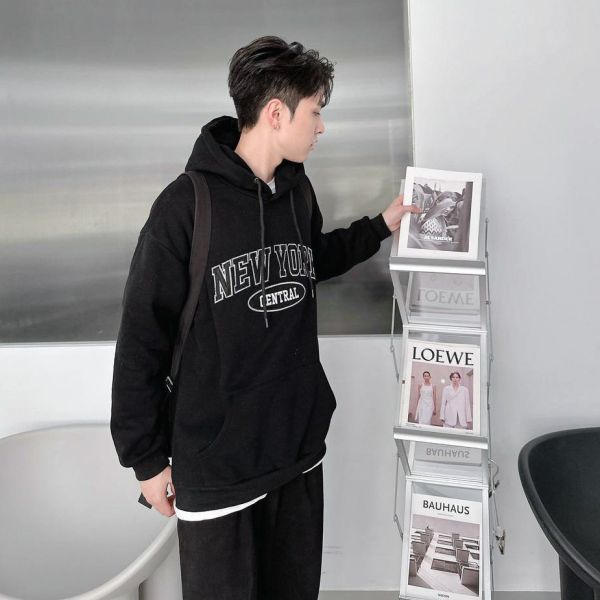 【現貨】刺繡NEW YORK字母刷毛帽Tee 