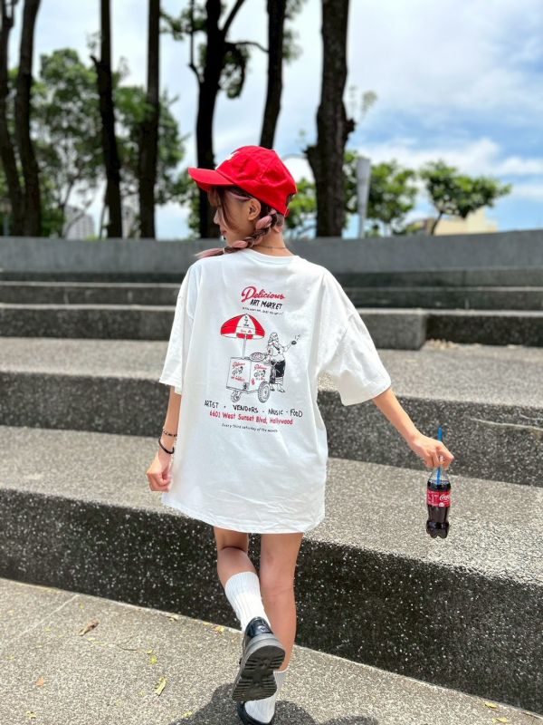 【現貨】美式PIZZA攤印花Tee 