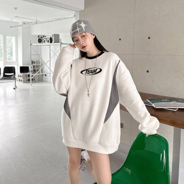 TEAM圓標網眼刷毛大學Tee 