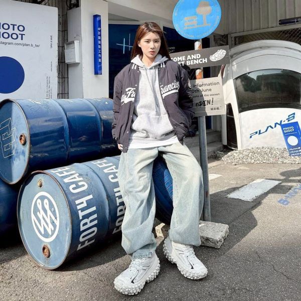 SanFrancisco肩章刺繡鋪棉棒球外套 