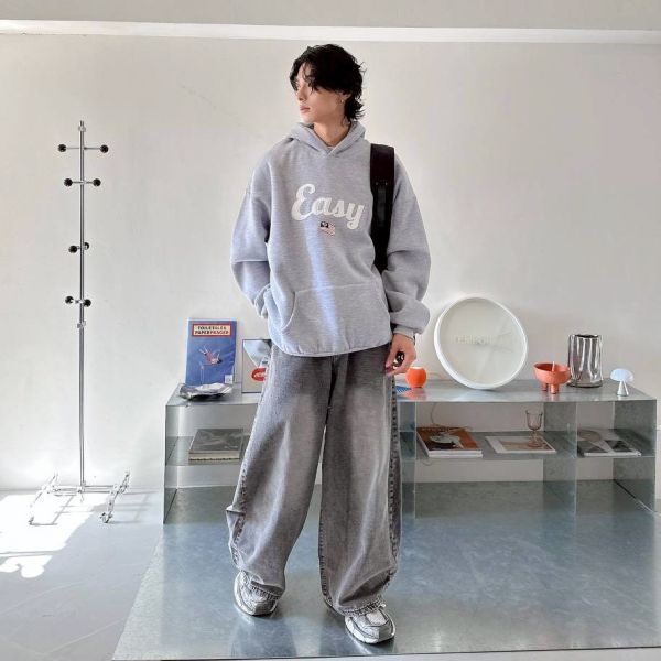 Easy美國旗刺繡刷毛帽Tee 