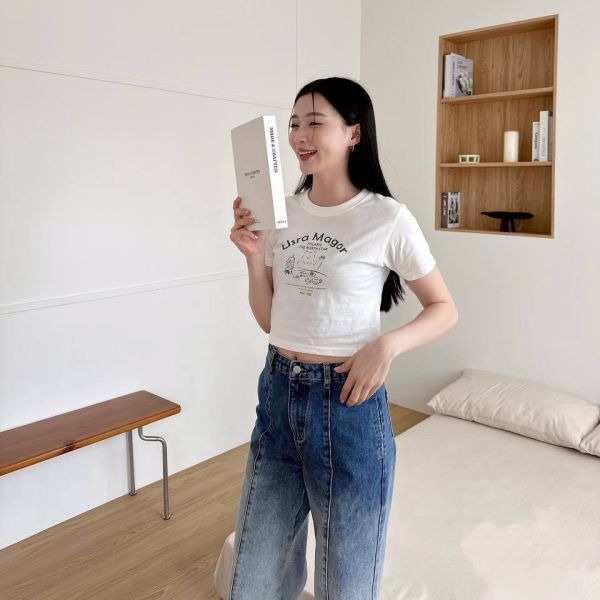 【現貨】Usra Magor小熊印花短版上衣 