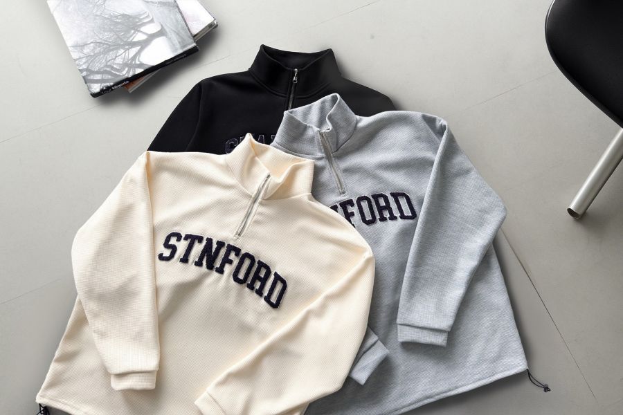 STNFORD毛巾繡小高領衛衣 