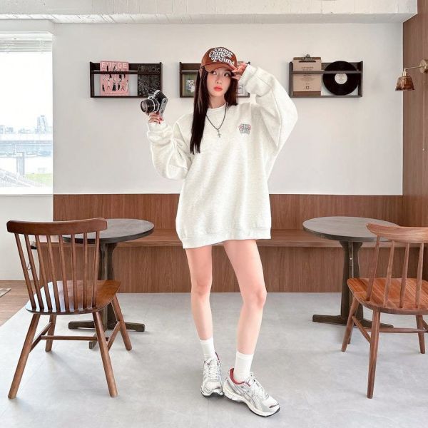 CONE SHIVA插畫感柴犬印花刷毛大學Tee 