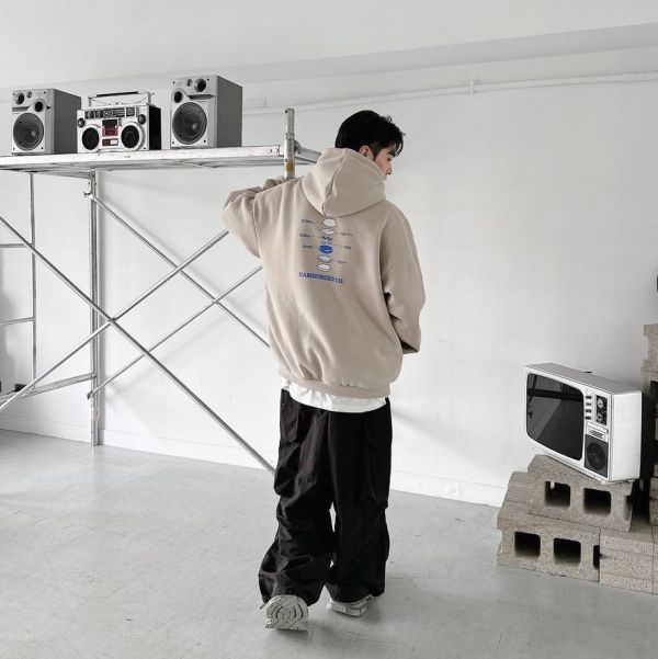 漢堡分解圖刷毛帽Tee 