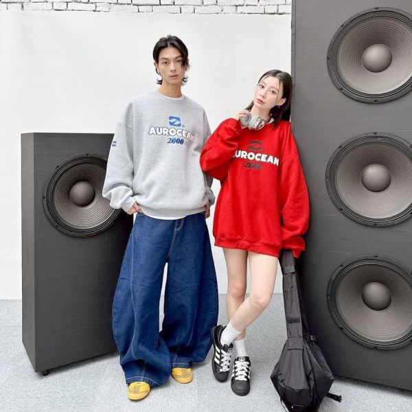 AUROCEAN 2000刺繡刷毛大學Tee 