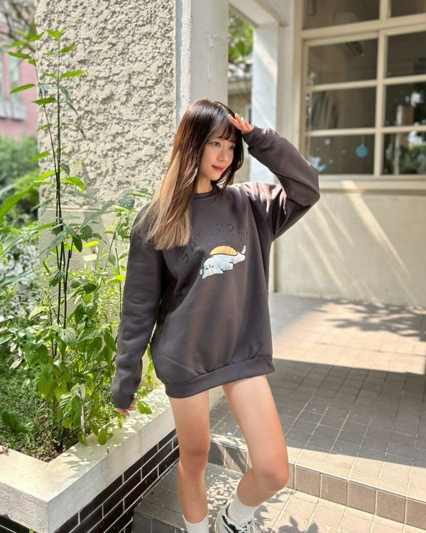 【現貨】耍廢貓咪刷毛大學Tee 