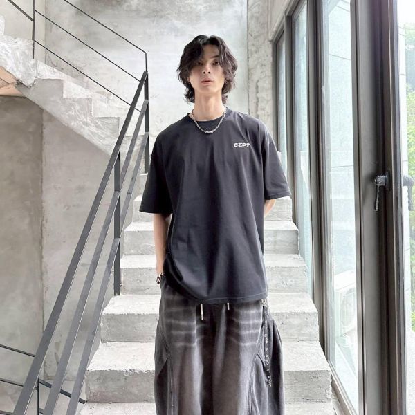 【現貨】火焰字體厚版膠印短Tee 