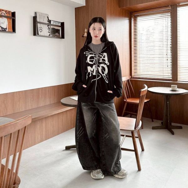 CAMO水墨抽繩連帽外套 