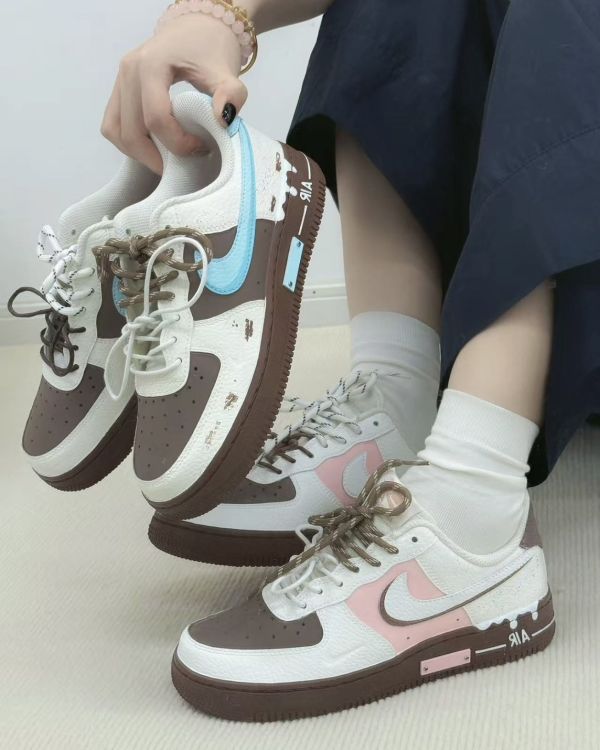 【訂製款】Nike Air Force1莓果奶昔巧克力 / 海鹽奶昔巧克力 - 男女款 