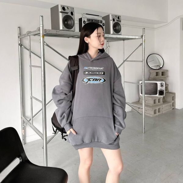 FROMWHAT斑駁感刷毛帽Tee 