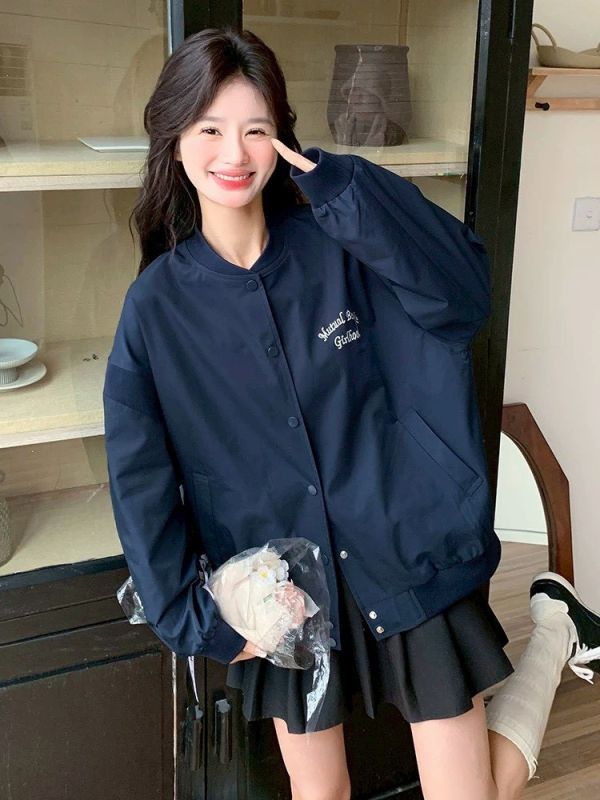 【預購】韓系蝴蝶結棒球夾克外套 