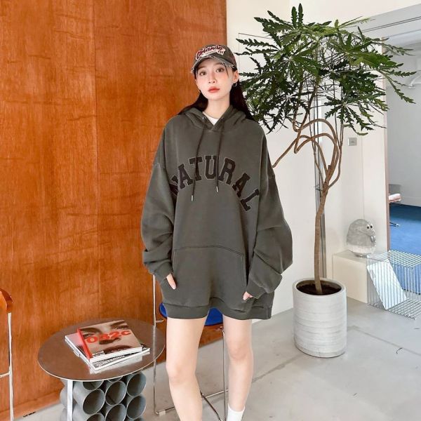 NATURAL貼布繡水洗帽Tee 