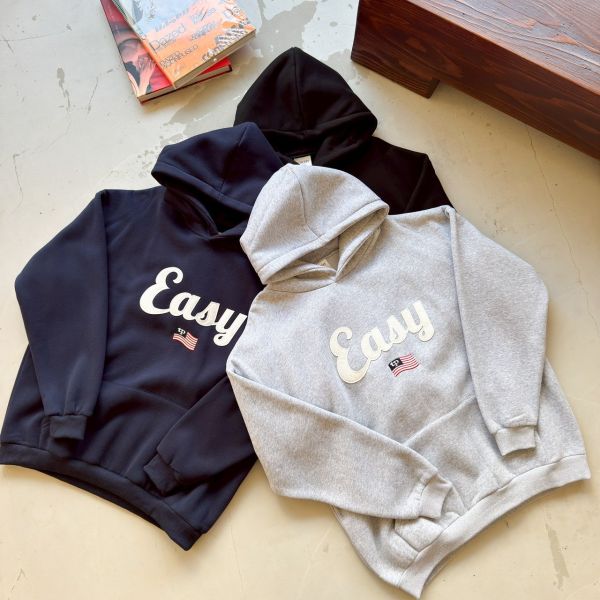 Easy美國旗刺繡刷毛帽Tee 