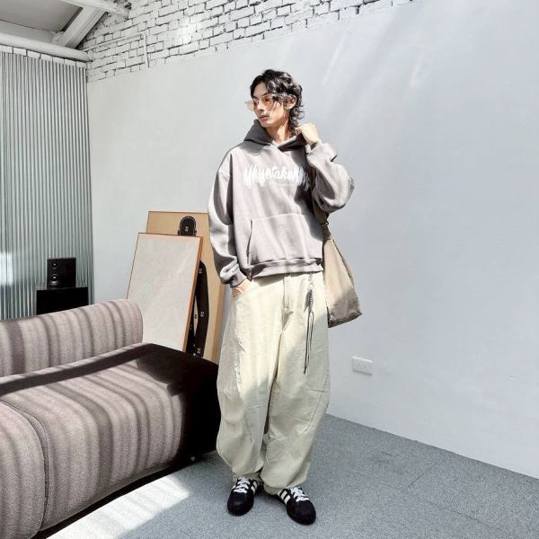 DYNAMIC&CREATION動態模糊印花刷毛帽Tee 